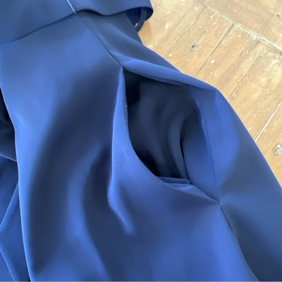 Karen Millen Navy Structured Strapy Halter Tapered Leg Jumpsuit Romper Size 4 - Picture 10 of 14